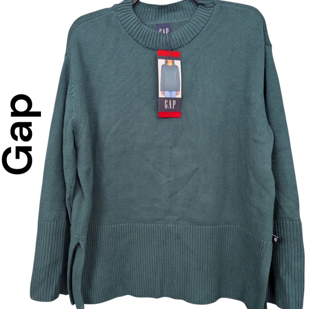 GAP | Women's Ribbed Cowl Neck Pullover Oversized Sweater | Green | Medium - Picture 2 of 12